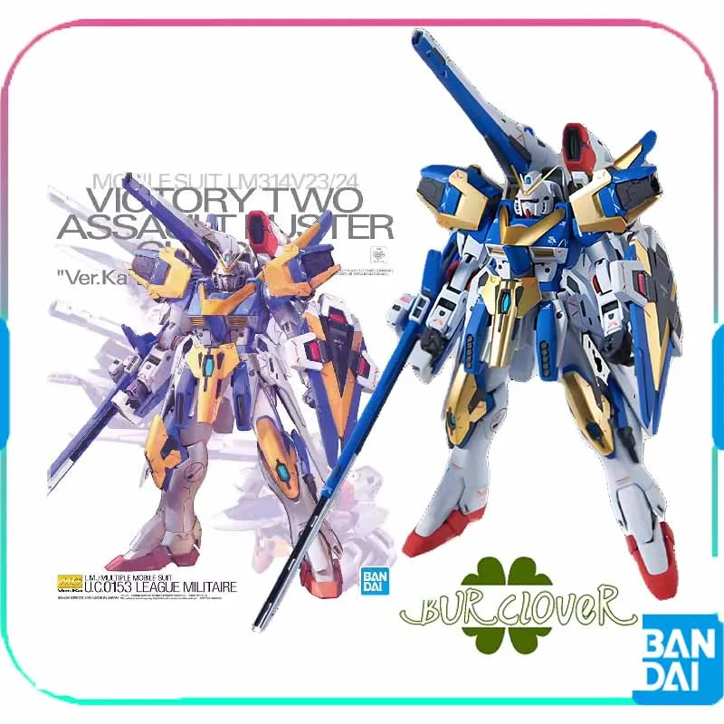 Bandai Original GUNDAM MG 1/100 Series VICTORY TWO ASSAUIT-BUSTER VER.KA Anime Action Figure Assembly Model Toys