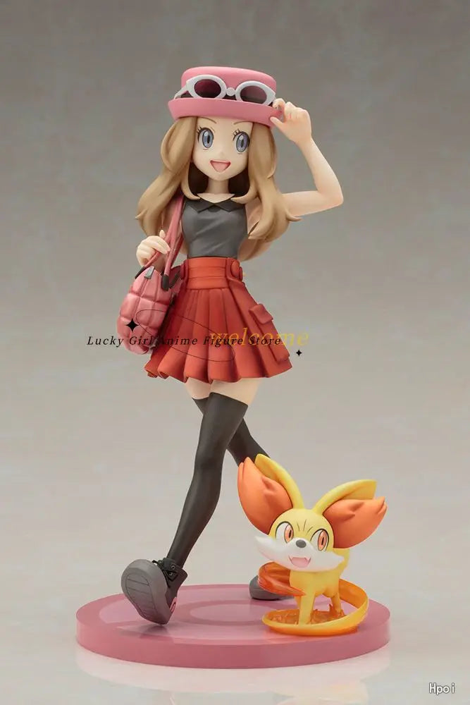 In Stock Original Kotobukiya Pokémon Figure Series Pokemon Serena Fennekin 20CM Anime Cute Statue Figure Gift