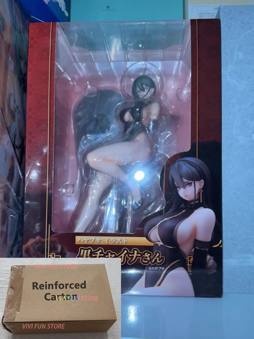 Auf Lager UnionCreative UC Miss Black Cheongsam Modell Wunderschönes junges Mädchen Action-Anime-Figur Modell Spielzeug Sexy Desktop-Ornamente