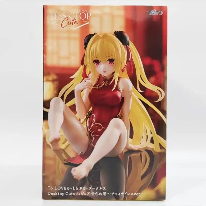 Genuine Taito To Love-Ru Darkness Desktop Cute Golden Darkness China Dress Ver In Stock Original Anime Figure Model Toys Gift