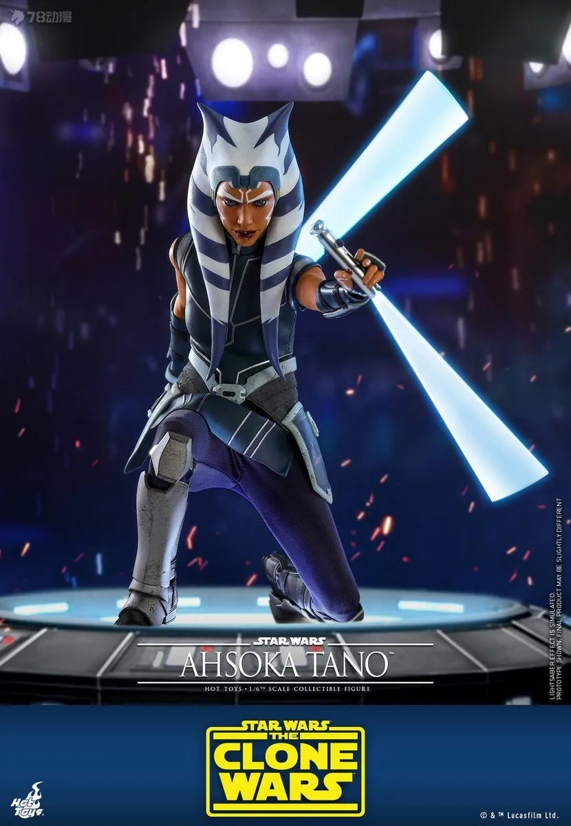 HOT TOYS Original 1\6 Mobile Doll TMS Series 021 Star Wars: Clone Wars: Asocatano Anime Action Figure Model Toys Gifts for Boys