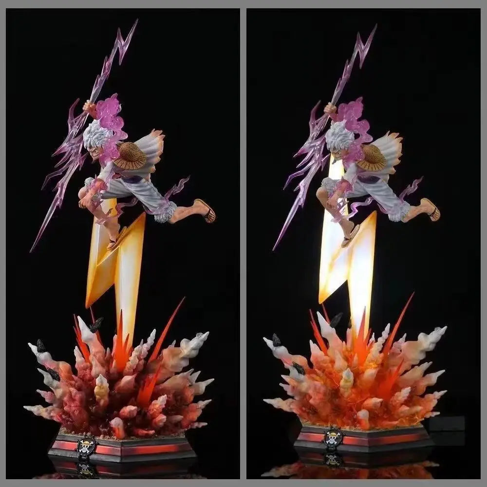 50cm One Piece Figure Monkey D. Luffy Five Levels Glow Anime Model Collect Desktop Ornament Decorations Children Toys Gifts