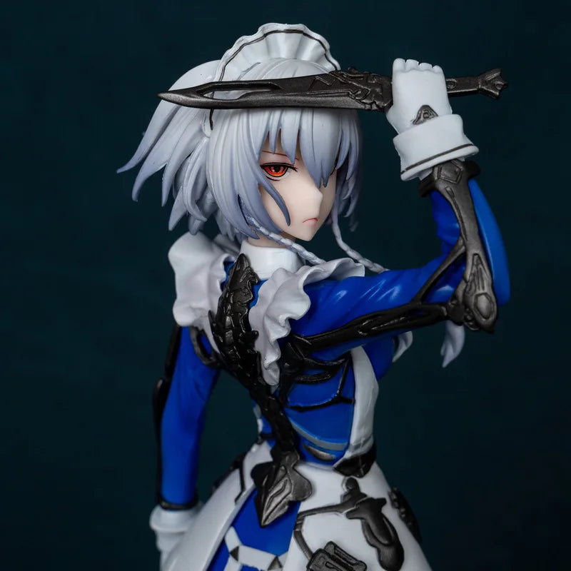 23cm Touhou Project Izayoi Sakuya Maid Hold A Knife Game Girl Figure Model Statue Boy Collection Desktop Decoration Ornament Toy