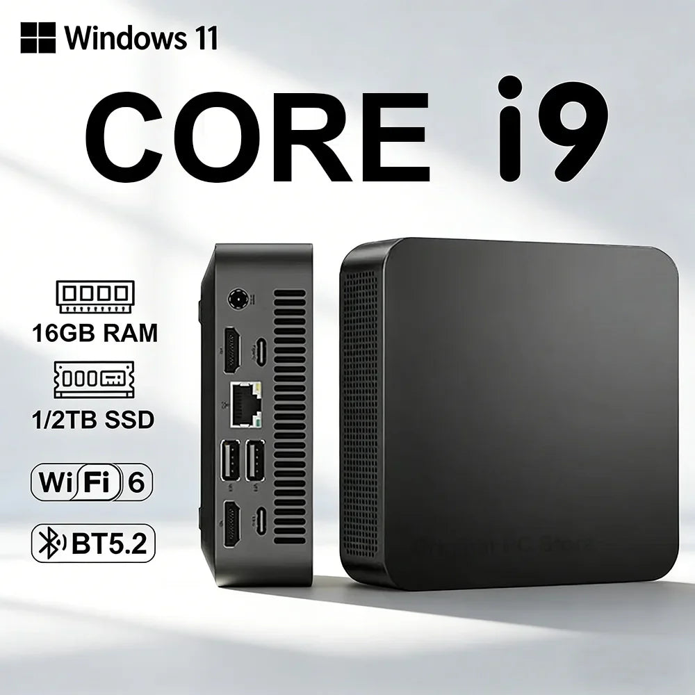 MINI PC Windows 11 Pro Core i9 10980HK 32GB RAM 1/2TB SSD WIFI 6 BT5.2 4K HD Mini Gaming Office Study Pc With 3 Years Warranty