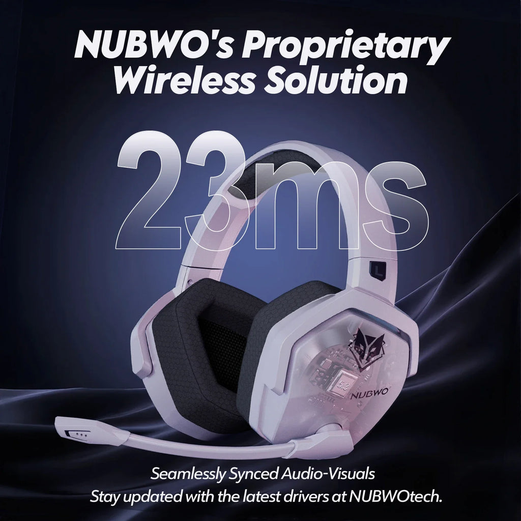 NUBWO G06 Dual Wireless Headsets Gamer 2.4GHz Bluetooth 5.3 Gaming Headphones with Microphone for PS5, PS4, PC, Mobile, Switch