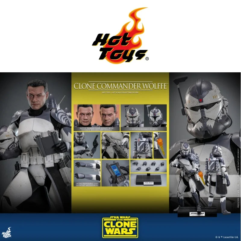 In Stock Original HOTTOYS HT 1/6 TMS141 Star Wars The Clone Wars Commander Wolffe Action Figures 12inch Collectible Model Toy