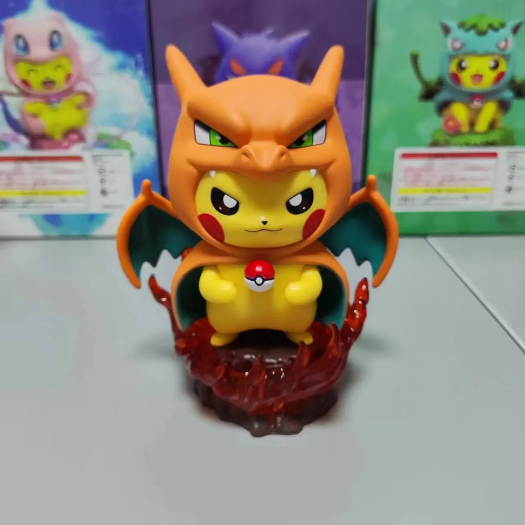 Anime Pokemon 12CM Pikachu Cosplay Action Figure Mini Q Cute Cartoon PVC Model Toys Children Gifts