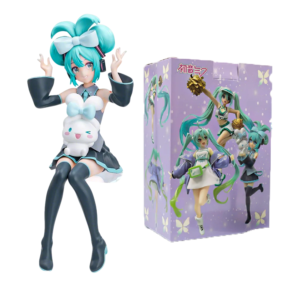 20CM Anime Hatsune Miku X Cinnamoroll Figure Anime Peripheral Collectible Models Decorative Decorations Children Kawaii Gift