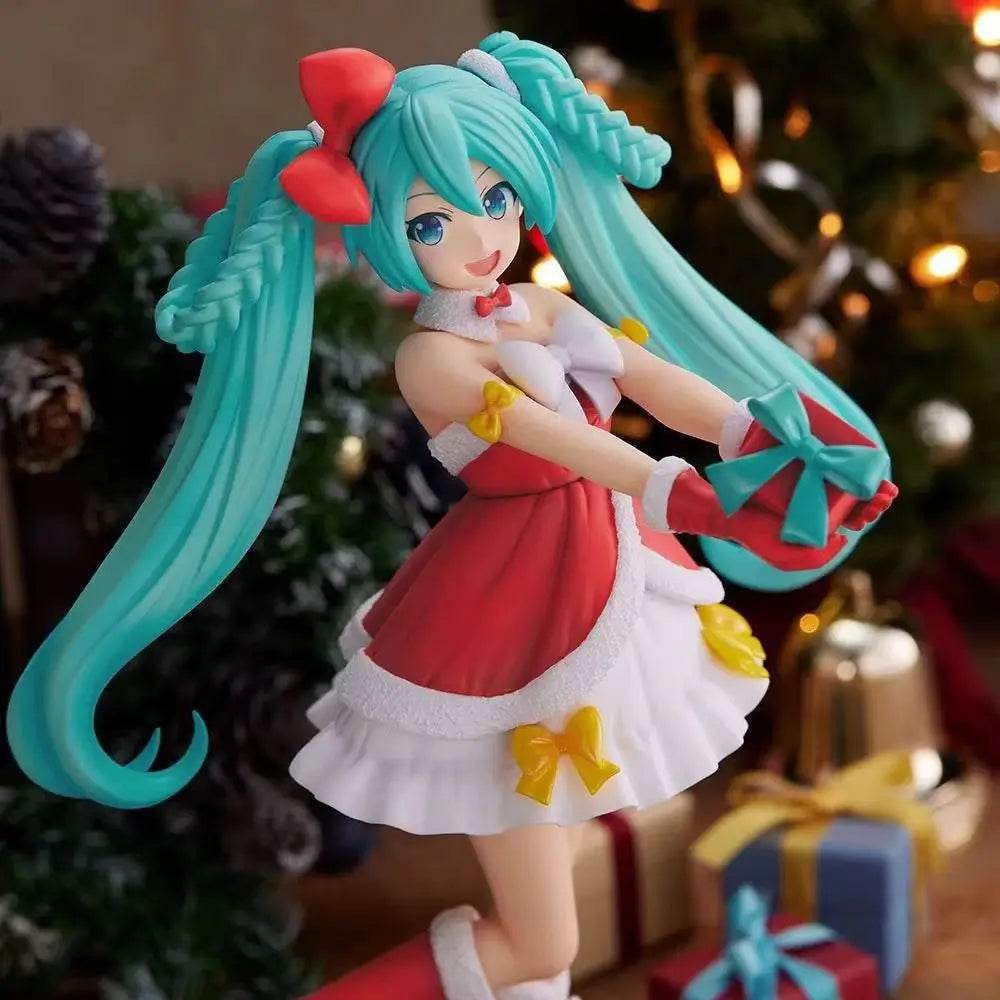 2024 New 22CM Anime Hatsune Miku Christmas attire Kawaii Figure PVC high quality Model Toys Doll Ornaments Christmas Kids Gifts