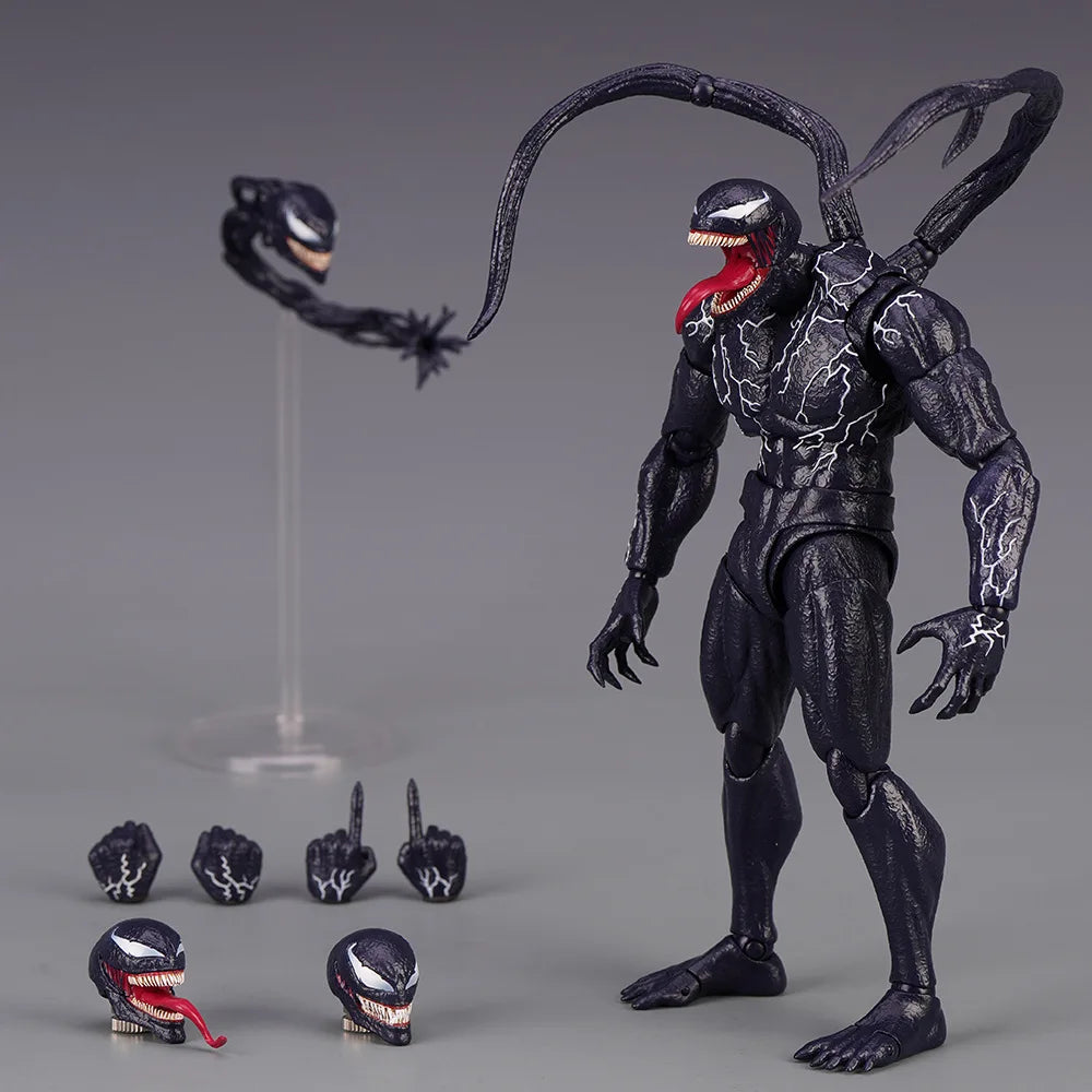 SHF Venom Red Venom Carnage Action Figure Joint Movable Toys Venom 2 Change Face Statue Model Doll Collectible Kids for Toy Gift