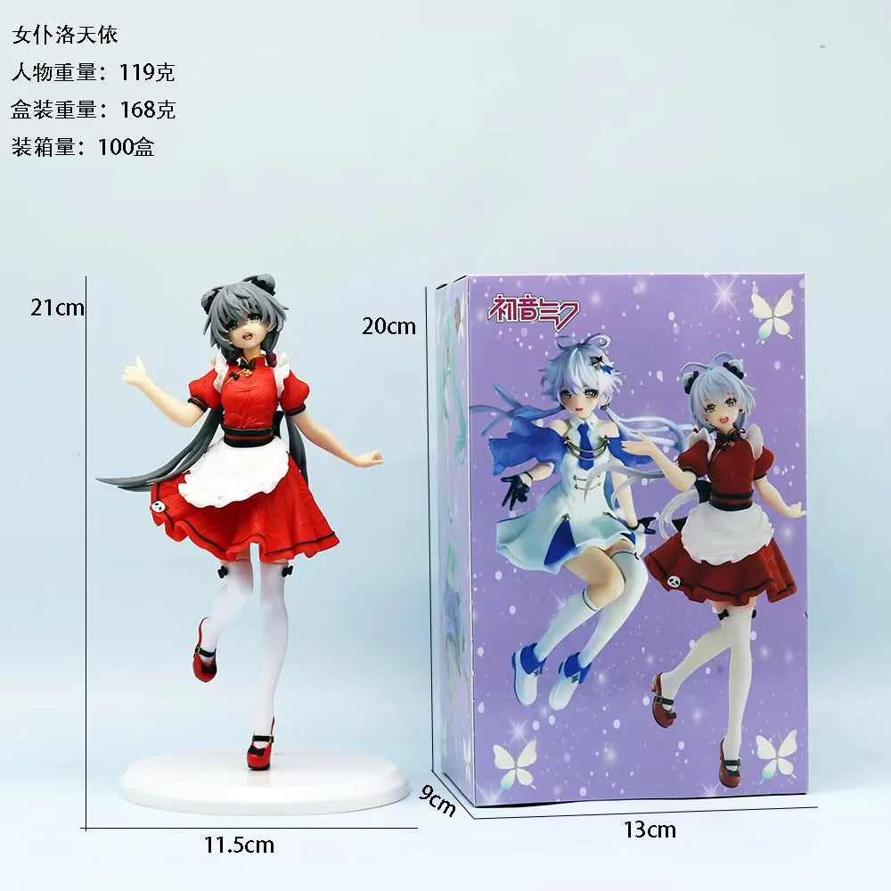21CM Anime Vsinger Luo Tianyi Coreful Figure Maid ver Red Cheongsam Maid Outfit Anime Model Toy Gift Collection Action Figure