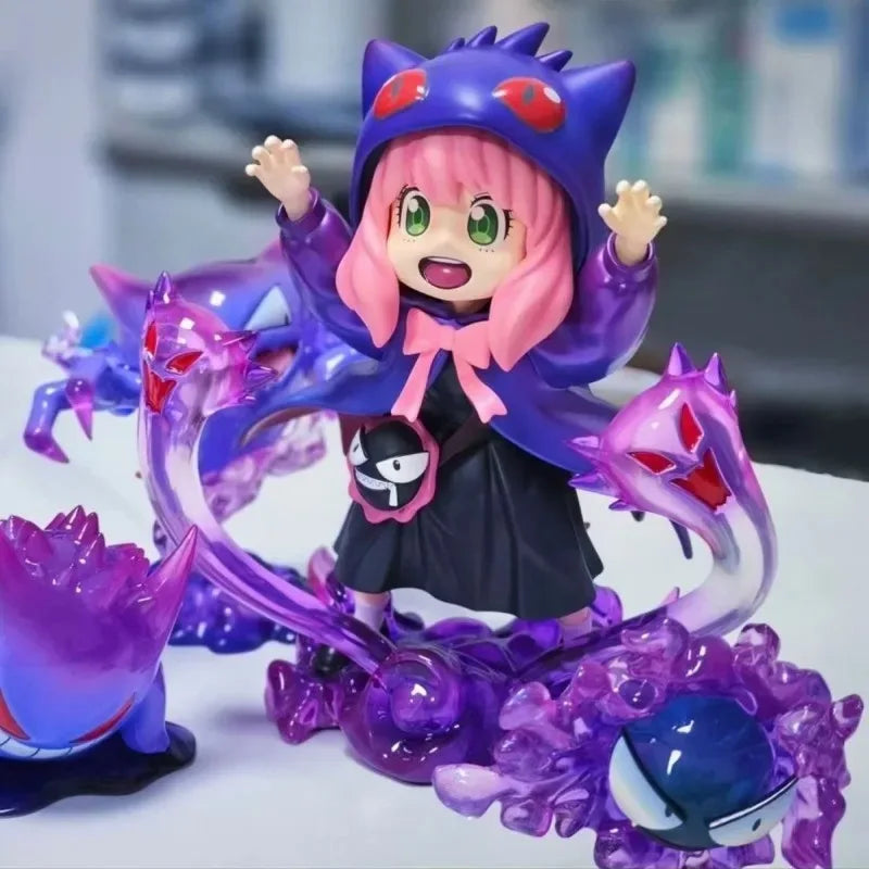 15cm SPY×FAMILY Anime Peripheral Anya Forger Cos Gengar Dolls Decora Toys Action Figure Pvc Collection Model Gift