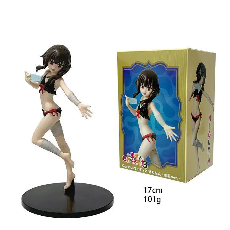 God's Blessing on This Wonderful World Season 17-18cm Megumin Aqua Figure Anime Swimsuit Beautiful Girls Model Ornaments Gifts