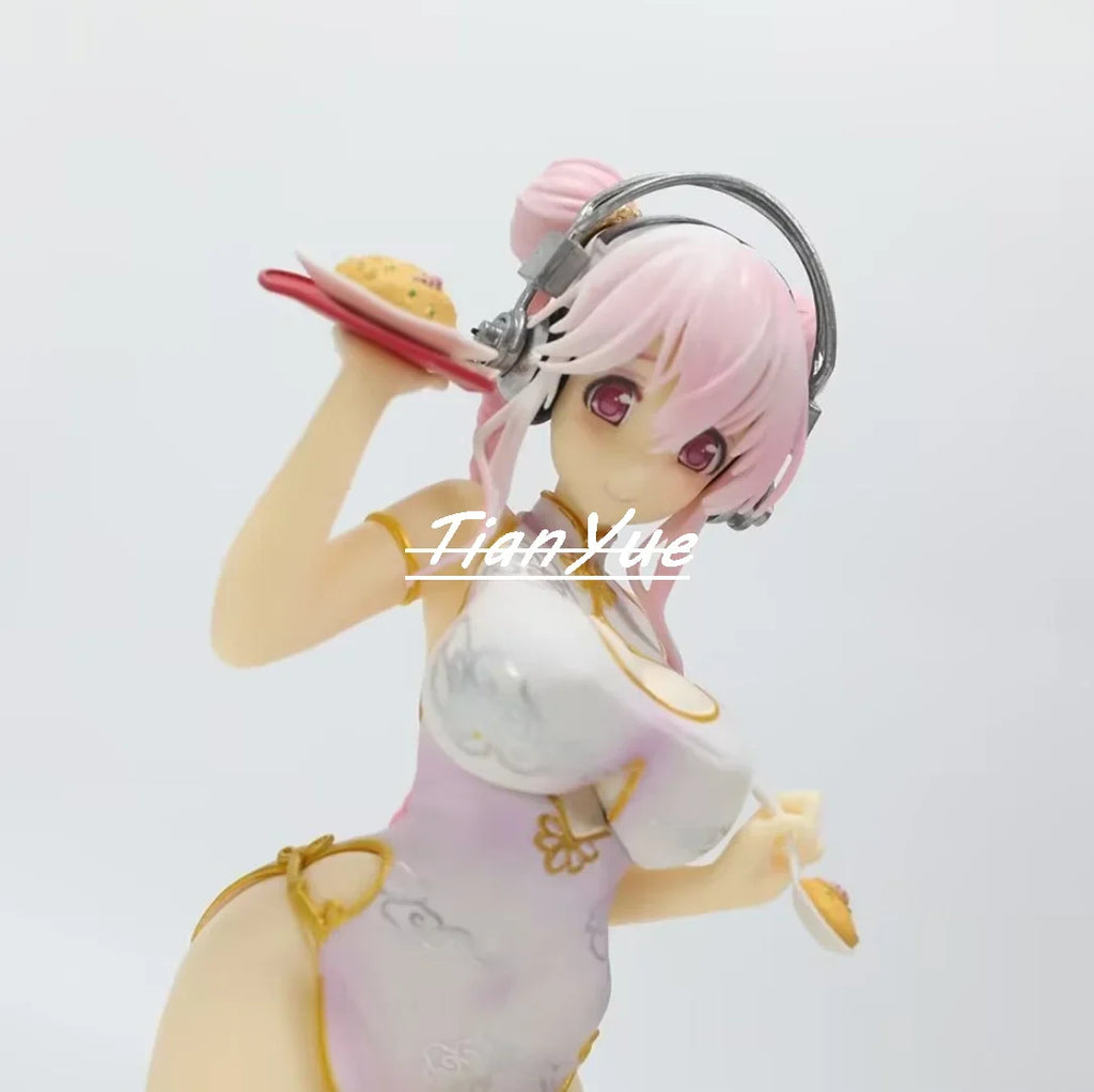 Anime Super Sonico Pink Cheongsam ver. PVC Figure Model Toys 16cm