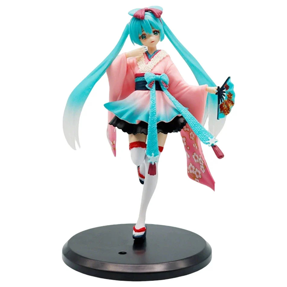 20cm Fashion Hatsune Miku Anime Figure Kimono Hatsune Miku Action Figures Kawaii Girl Figurine PVC Collection Model Toys wholesa