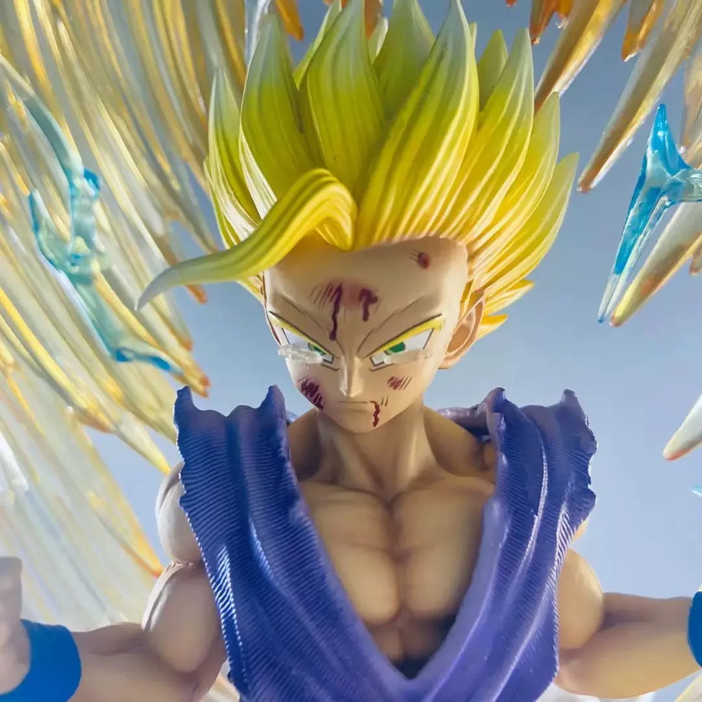Dragon Ball Son Gohan Anime Figures Super Saiyan 2 Figurine Luminous Statue Replaceable Head Hand Model Fans Birthday Gifts Toys