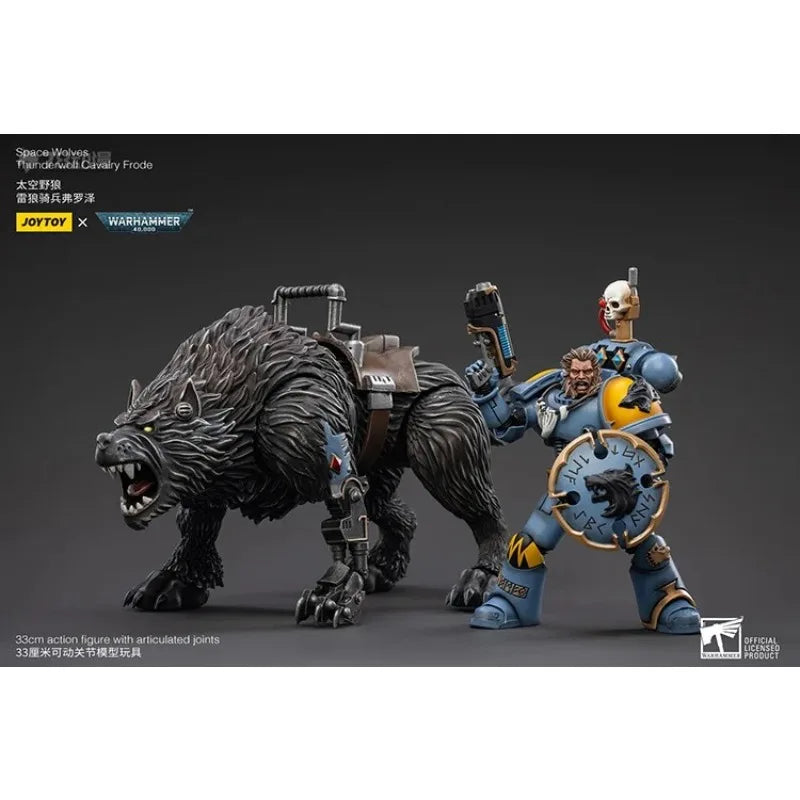 JOYTOY Genuine JOYTOY X Warhammer 40K Series Wolf Squad Space Wild Wolf Thunder Wolf Cavalry Game Character Model Movable Model
