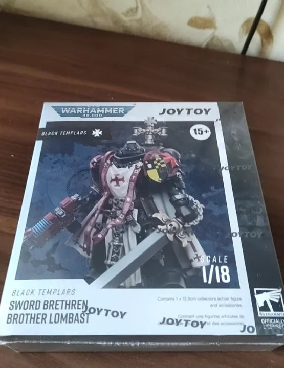 【SF】JOYTOY 1/18 Action Figure Black Templars Sword Brethren Brother Dragen Lombast Model Toys Gifts Collection Ornaments