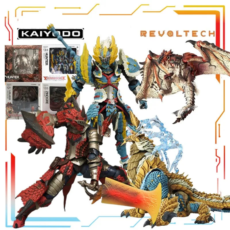 Kaiyodo Original Monster Hunter Finished Product Movable Series Male Swordsman Anime Action Figure Model Toy Model Gifts for Boy