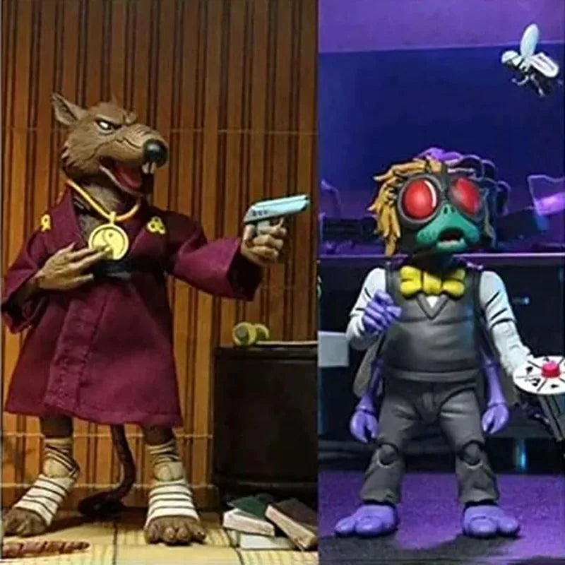 NECA TMNT Figure Splinter and Baxter Action Figuras 1987 Comic Teenage Mutant Ninja Turtle Figuirne Anime 7-Inch Model Original