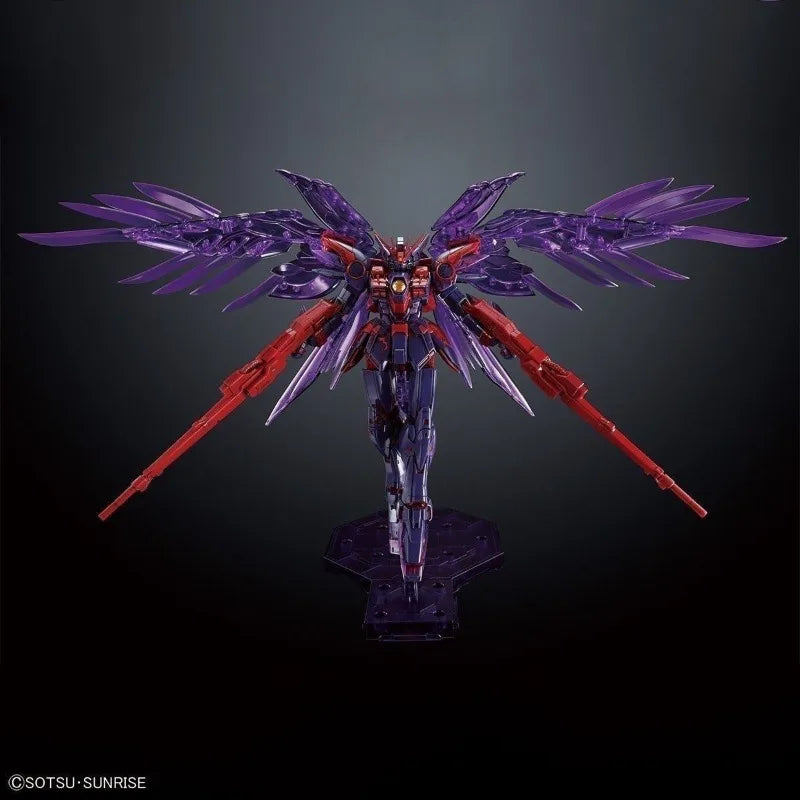 BANDAI MG 1/100 Wing Gundam Zero EW Action Figures Cross Contrast Colors Clear Purple Mobile Suit Gundam Anime Model Kit