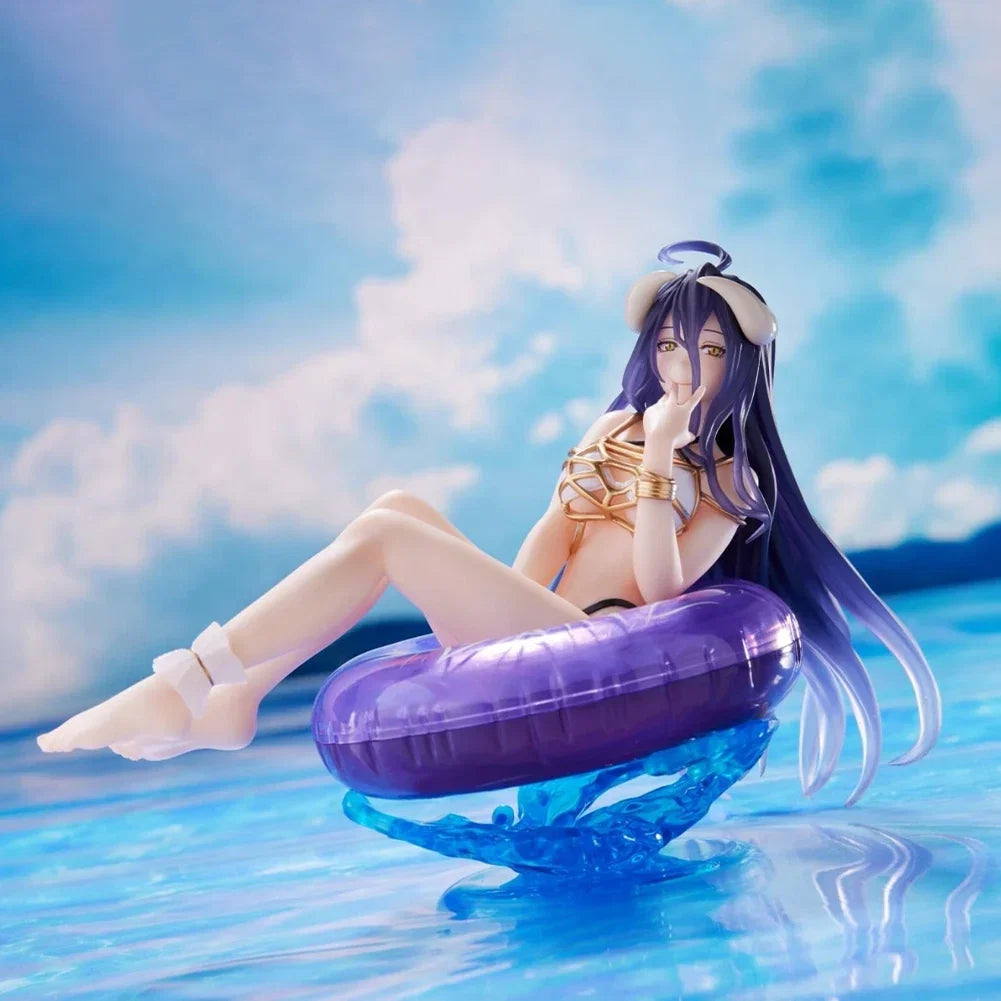 New Anime Figure Swimming Circle Albedo Action Figure PVC model bikini Girl Statue Doll Collection Toys Car Decor Xmas Gift