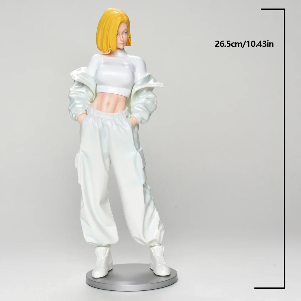 26.5cm/10.43in Anime Dragon Ball Z Android 18 Figure Android 18 Action Figure Collectible Statue Model Toy Gift