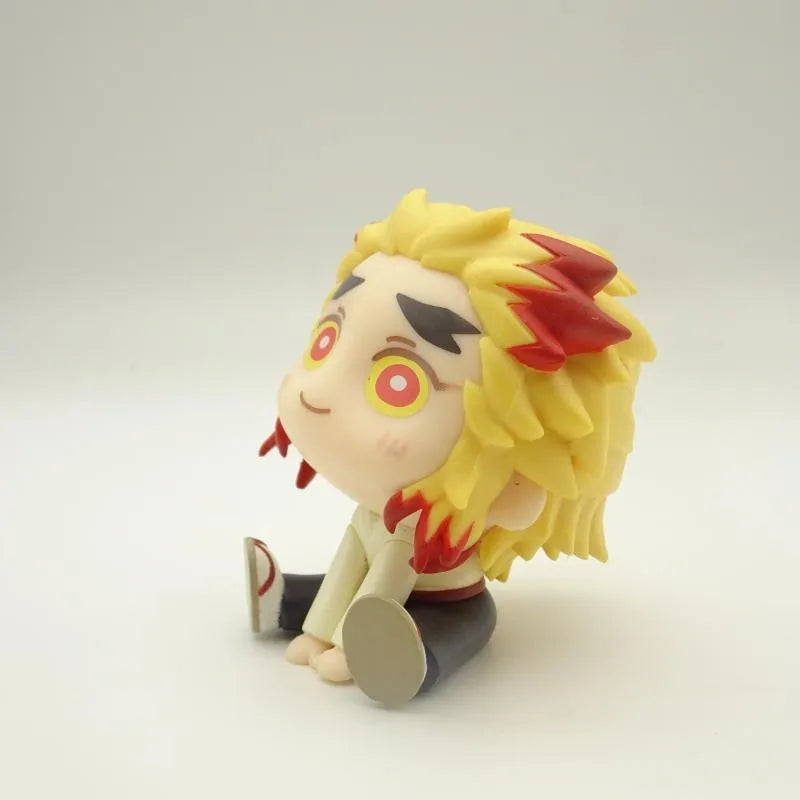 Demon Slayer Action Figure Kyoujurou Rengoku Anime Q Version Figure Model Ornaments Bulk Toys