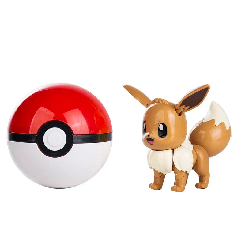 18 Styles Pokemon Anime Deformation Figures Pikachu Eevee Mewtwo Greninja  Pokeball Figure Pet Action Model Toys Childrens Gifts