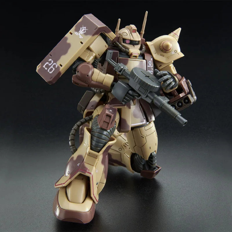 Bandai Original HG Desert-Zaku MS-06D 1/144 Anime Action Figure Assembly Model Toys Collectible Model Ornaments Gifts For kids
