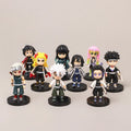 9pcs Set Q Version Demon Slayer Sitting Ghost Doll Tanjiro Nidouzi Inosuke Zenizu Figure Action Figure Movie Model kid Toy Gifts
