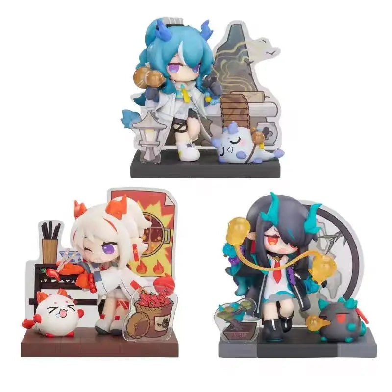 Apex Toys Arknights Have Some Dessert Q Version Series Nian Ling Dusk Action Figure Model Collectible Toys Gift Series Ornaments