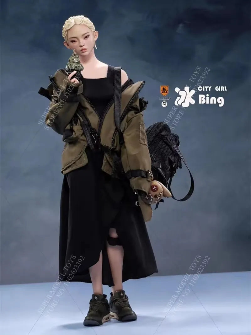 MR.Z CG001 1/6 Scale Women Soldier City Girl Bing&Mu Movable Eye Version Beauty Full Set 12-inch Action Figure Model Gifts