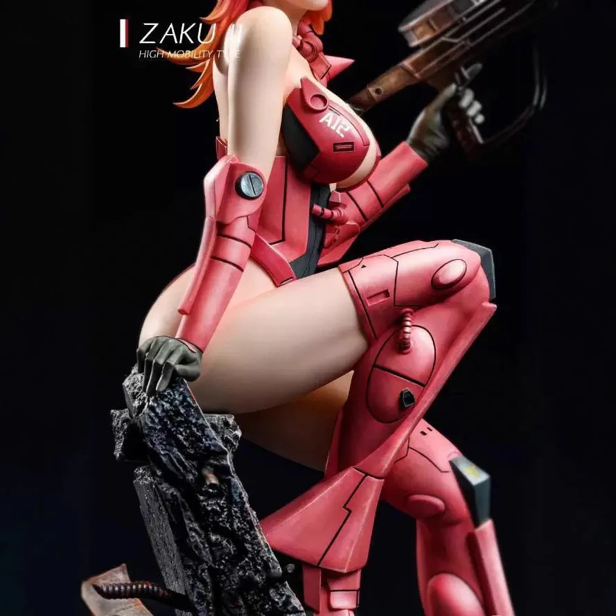 29cm Anime Peripheral Beautiful Girl Statue 1/6 Zaku Ornament Machine Chassis Model Doll Figure  Toy Gifts