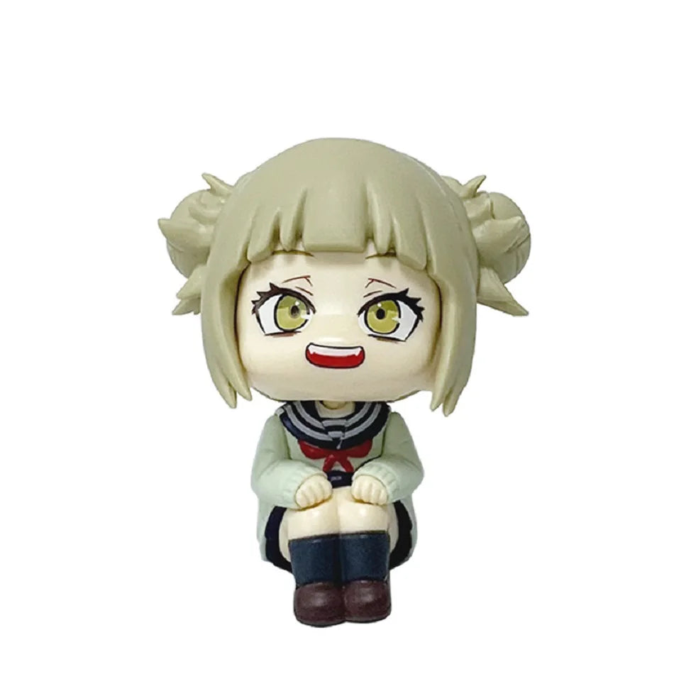 Q Version My Hero Academia Midoriya Izuku Katsuki Mini Figure Anime Periphery Kawaii Sitting Toy Desktop Car Ornament Model Gift