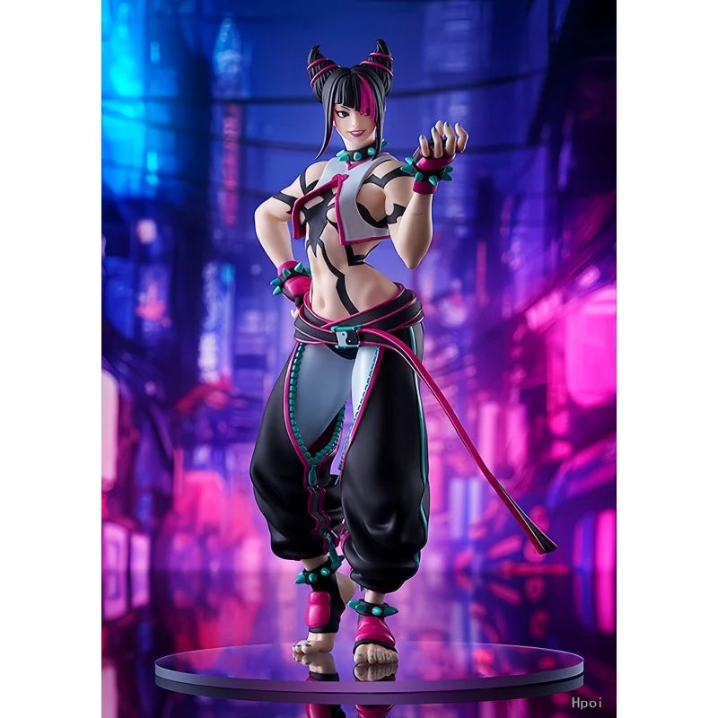 Original Anime Street Fighter Iv Megahouse Pop Up Parade Chun-Li Sf6 Ver. Han Juri Pvc Action Figure Toys Collector