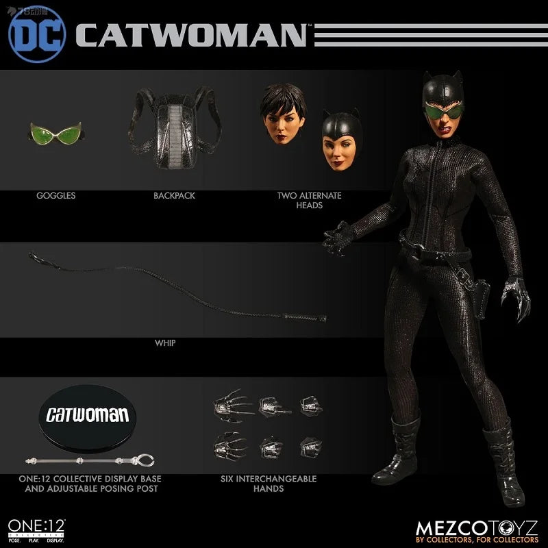 Auf Lager Original Mezco ONE:12 Catwoman Anime Actionfiguren Sammlung PVC Modell Geschenkspielzeug