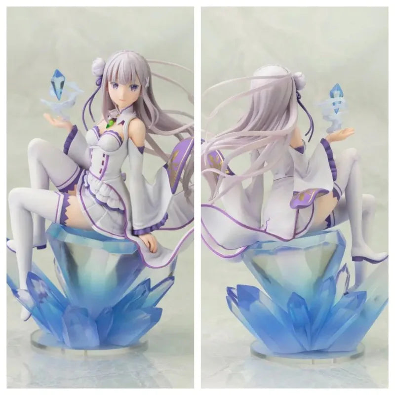 KOTOBUKIYA Original:Re:Zero kara Emilia Crystal style 17cm PVC Action Figure Anime Figure Model Toys Figure Collection Doll Gift