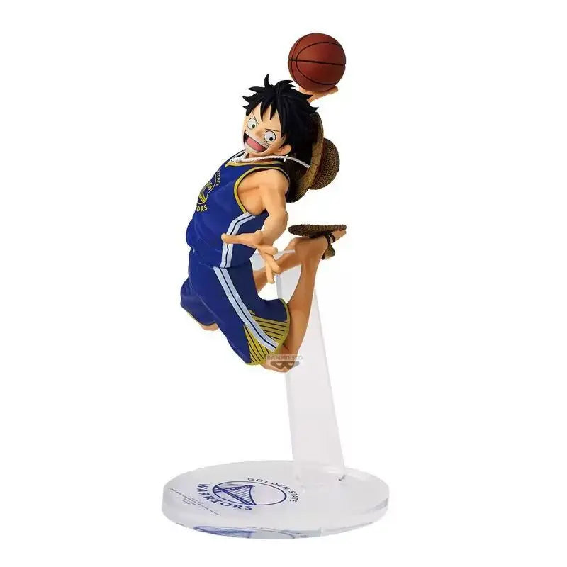 One Piece Luffy Action Figure Golden State Warriors Boston Celtics New York Knicks Los Angeles Lakers Anime Collectible Model