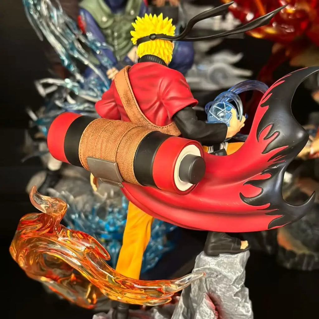 24cm Naruto Anime Figures Naruto Dan Sasuke A Hundred Ninjas for Ten Years Action Figure Statue Model Doll Collection Toys Gifts