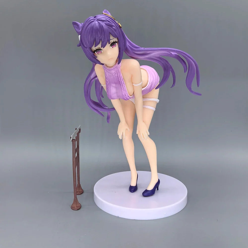 Genshin Impact Figure Keqing KeQueen Ke Qing Cute Anime Girl PVC Action Figure Toy 18cm Game Statue Collection Model Doll Gift