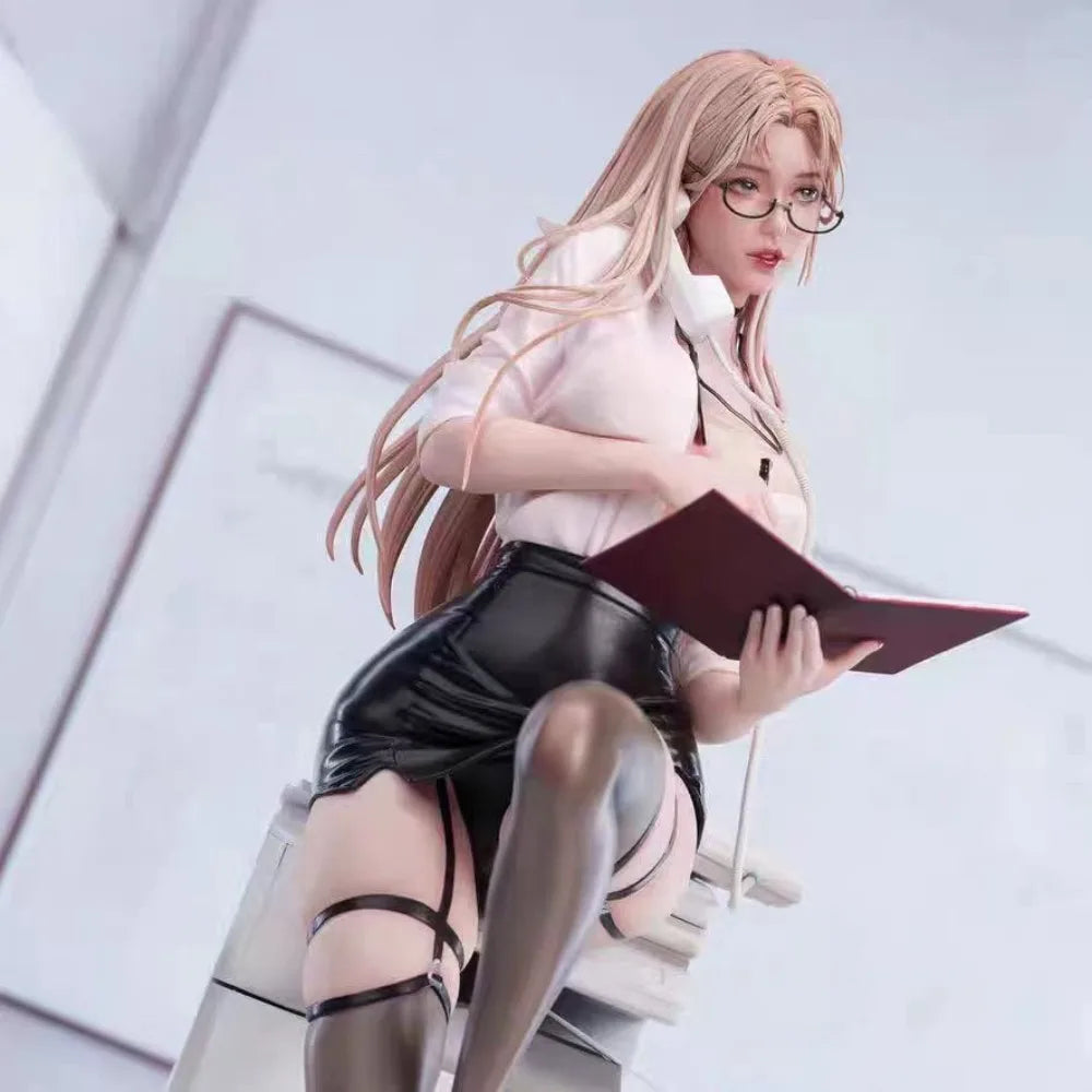 Anime Stuffed Pretty Girl AI Private Female Secretary Bunny Girl Second Round Uniform Series Desktop Case Model Ornament