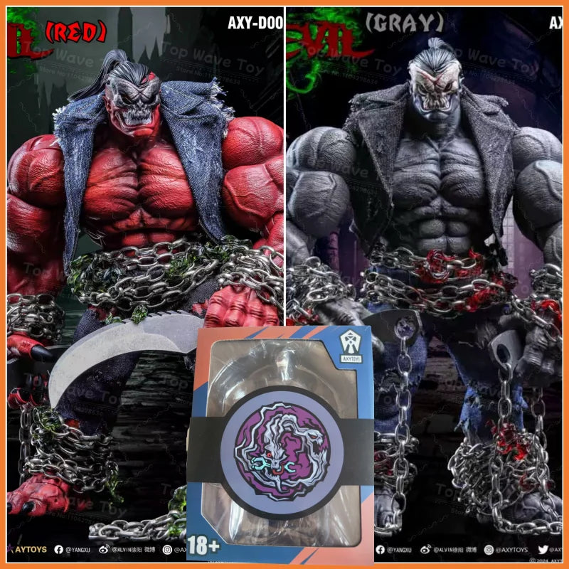 2025 NEUES LAGER AXYTOYS 1/12 Maßstab Auf Lager Neuer Dämon Unbemalter Prototyp Teufel Rot Karmesinroter Dämon Modell Schneller Versand Axytoys