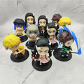 10pcs/set Anime Demon Slayer Kamado Nezuko Kamado Tanjuurou Battle Version Action Figure Collectible Models Toys About 9 cm