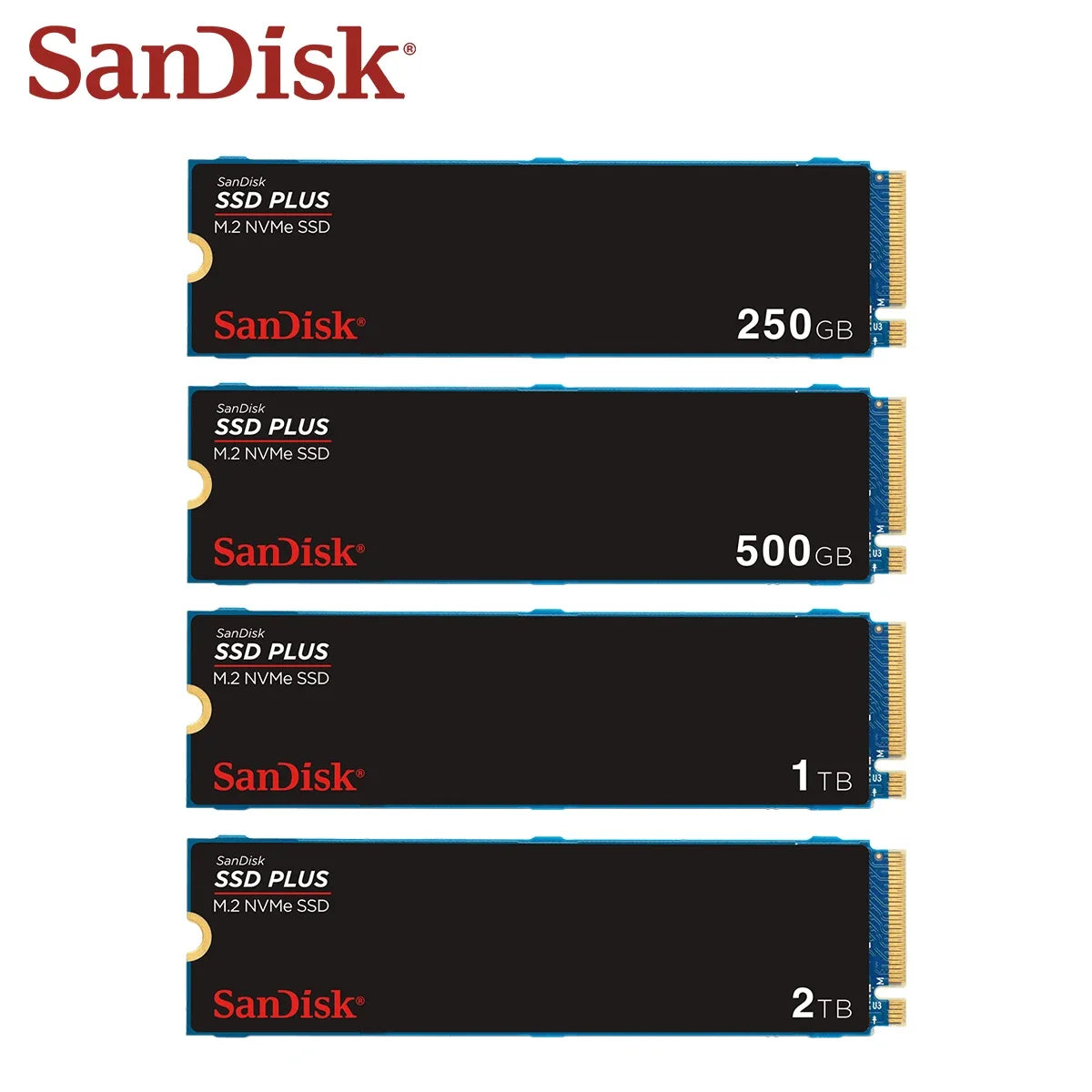 SanDisk M.2 2280 NVMe SSD PLUS PCIe Gen 3.0 Internal Solid State Drive 250GB 500GB 1TB 2TB Hard Disk Original Hard Drive for PC