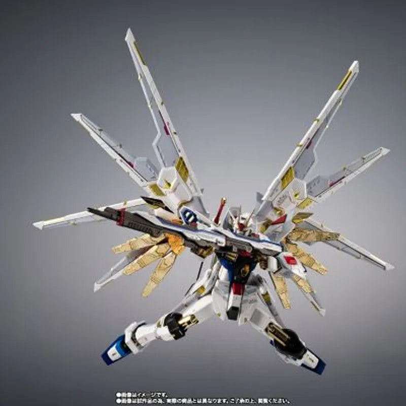 Bandai Original Chogokin Mighty Strike Freedom Gundam 188mm Anime Action Figures Toys for Boys Christmas Gift Collectible Model