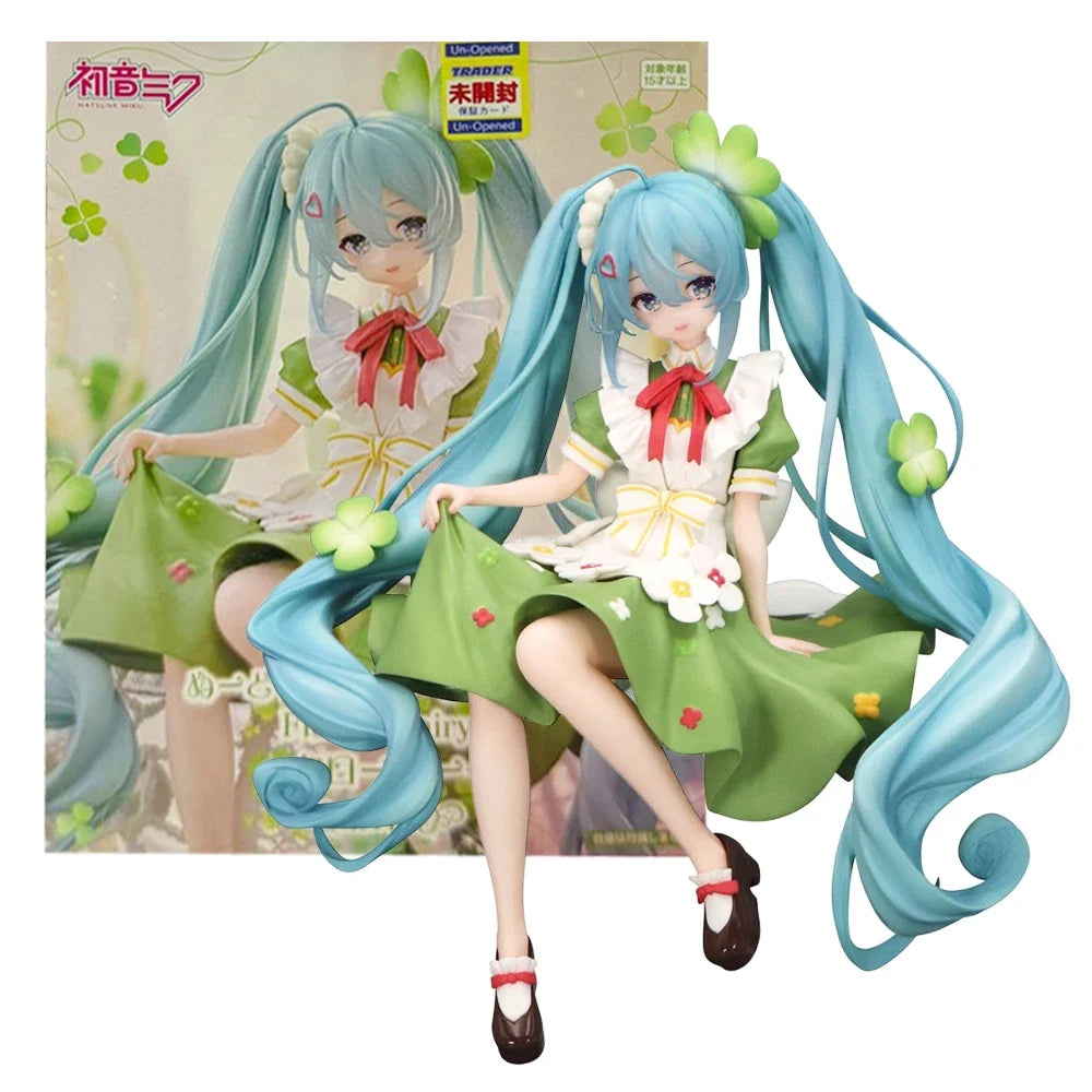 15cm Anime Figure Hatsune Miku Noodle Stopper Lucky Grass Fairy Action Figure PVC Collection Model Ornament Toys Gifts