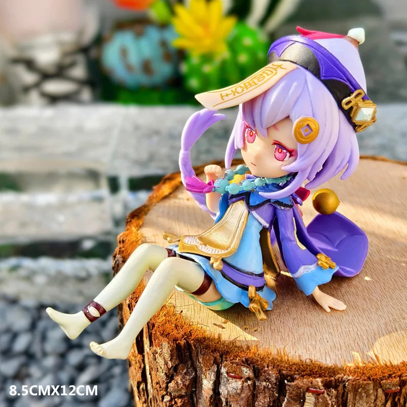 13CM Anime Game Genshin Qiqi Figure Three Poses Cute Model Q Version Toy Gift Collection Aciton Figure PVC Birthday Gifts