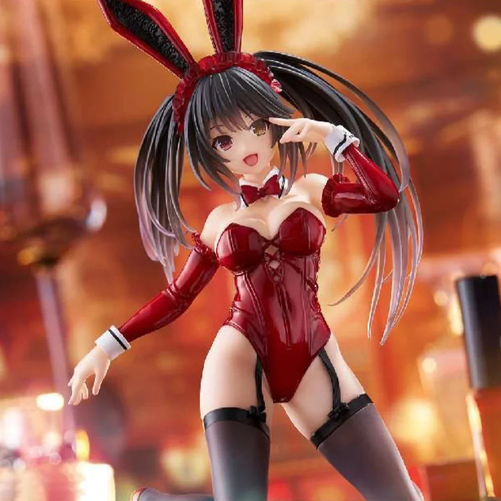 Anime Figure Yatogami Tohka figure bunny girl kneeling action figure Tokisaki Kurum figurine PVC Girl Model Toy Statue Gift 18cm