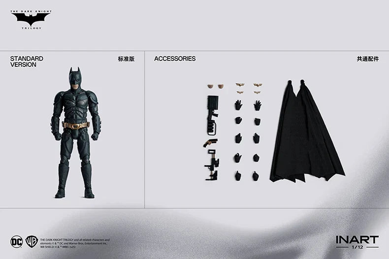 Spot Sale【In Stock】INART Studio Batman The Dark Knight Trilogy 1/12 Bat Man Figure Mol Collection Toy Giftin Stock